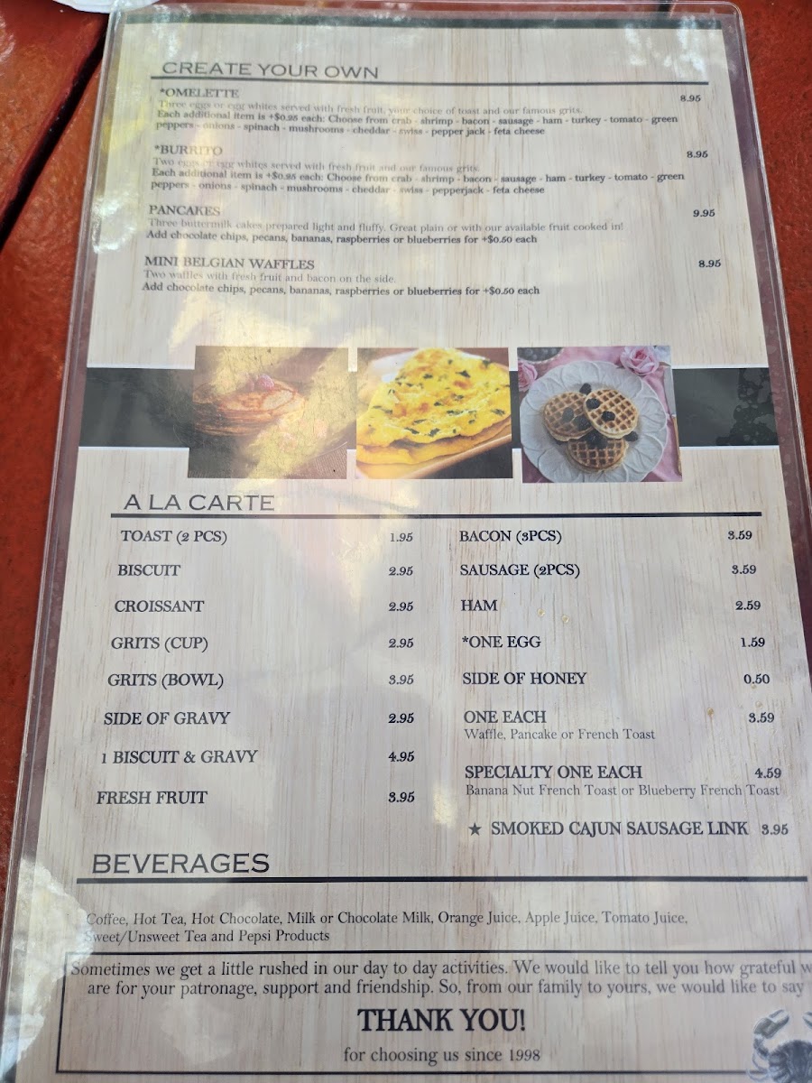 Menu East Shore Cafe-1