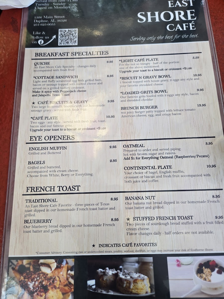 Menu East Shore Cafe-2