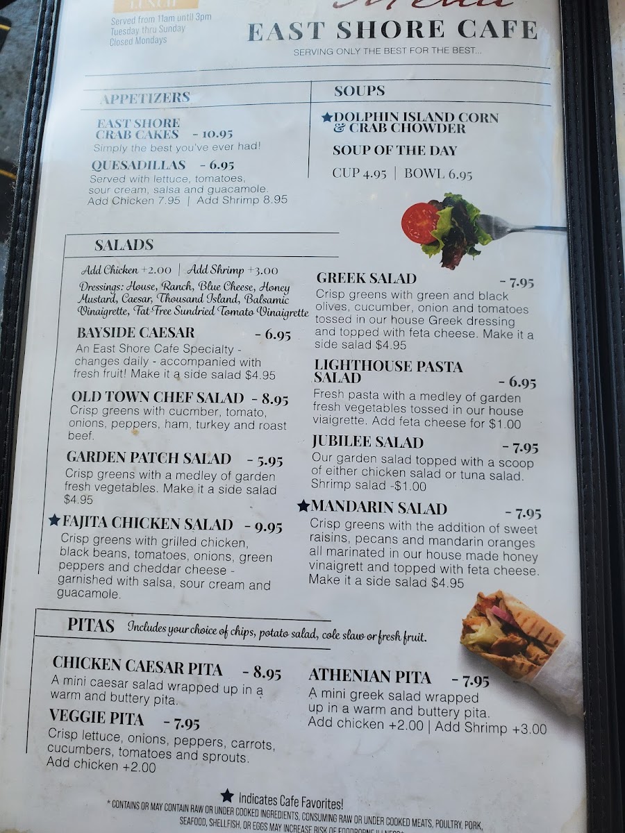 Menu East Shore Cafe-8
